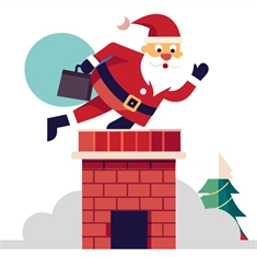 Christmas Decoration Santa Claus on Chimney Sticker